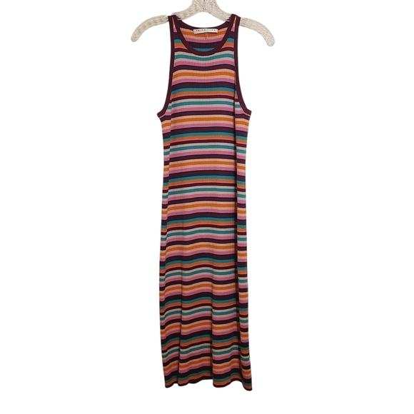 Trina Turk | Women's Sleeveless Striped Halter Neckline Midi Dress (Size Large) - Picture 2 of 13